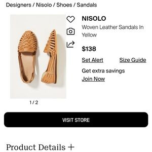 Nisolo Women's Huarache Sandals - Cream and Tan Worn Once Size 9